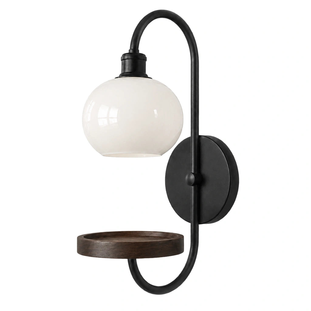 Desmond Retro Glass Candle Tray Wall Sconce — milk white milk-white
