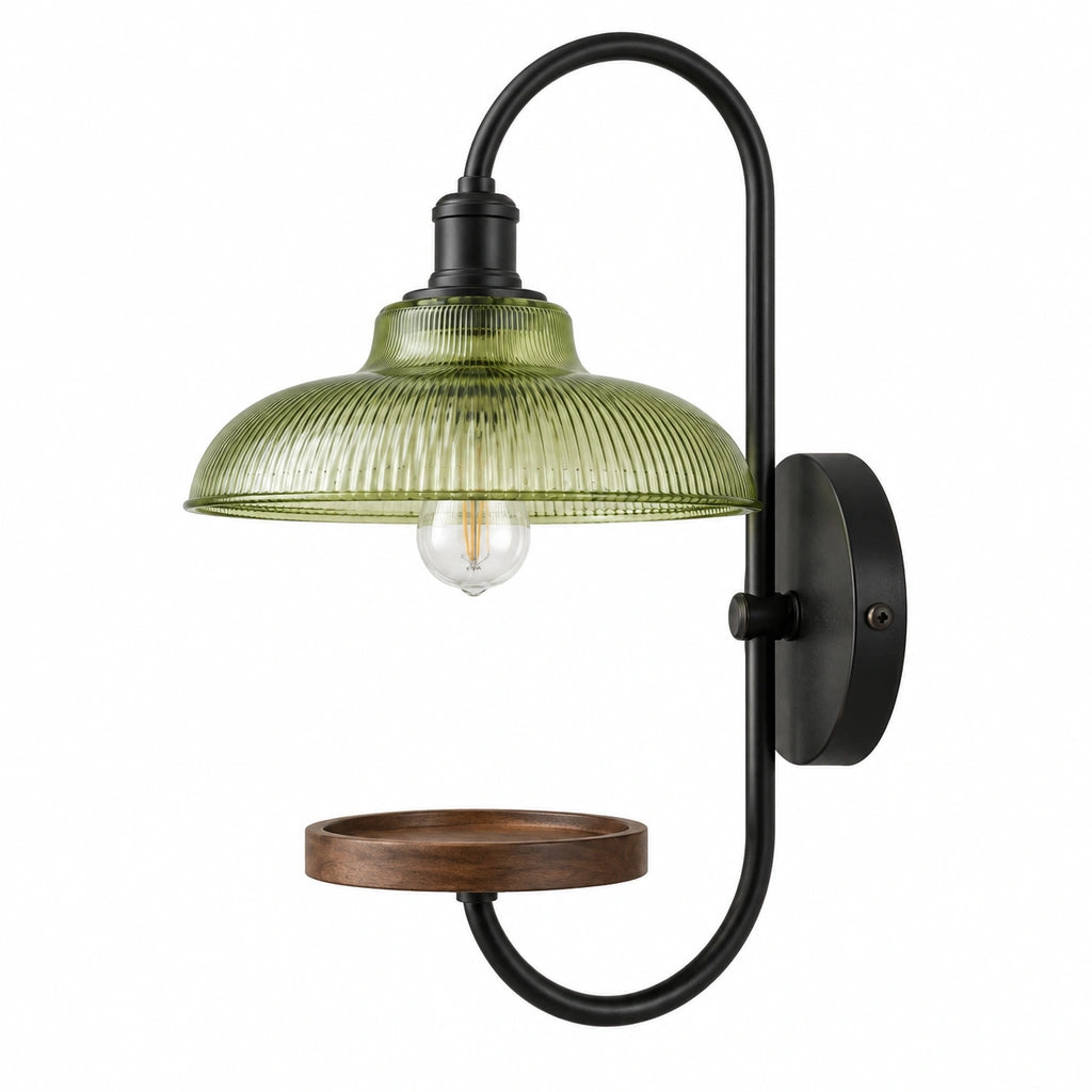 Desmond Retro Glass Candle Tray Wall Sconce — pleated white pleated-white