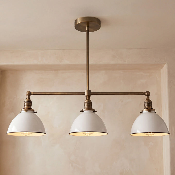 Dexter Vintage Three-Light Metal Dome Chandelier