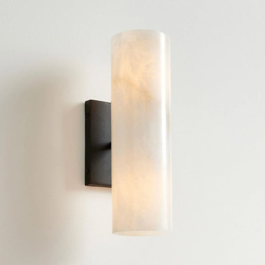 Doran Modern Elegant Alabaster Tube Sconce