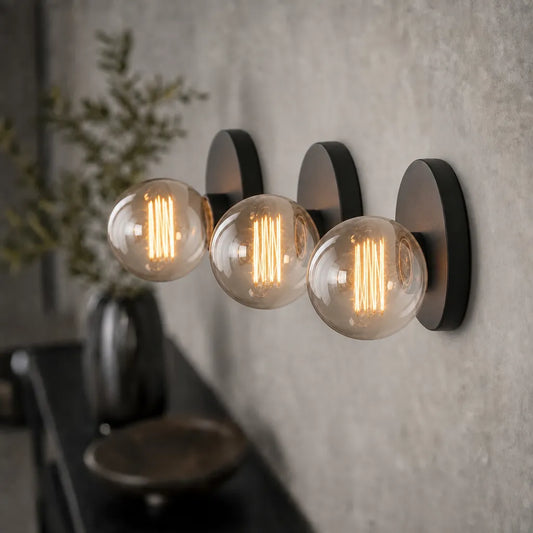 Drusilla Industrial Minimalist Metal Globe Wall Light
