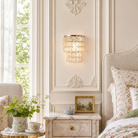 Dwyn Modern Tiered Capiz Shell Wall Light
