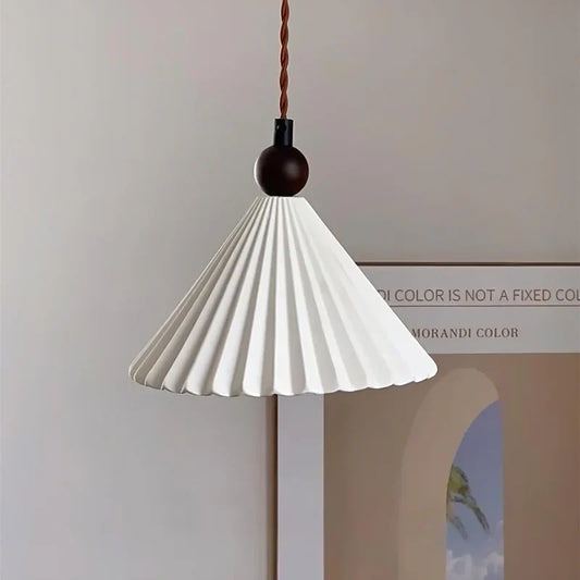 Eirene Minimalist Pleated Ceramic Cone Pendant Light