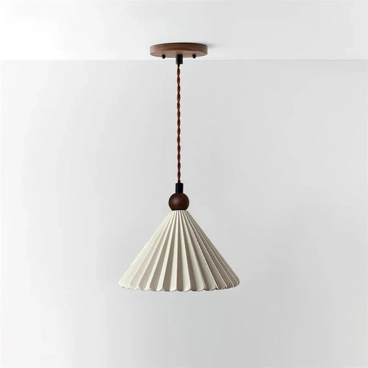 Eirene Minimalist Pleated Ceramic Cone Pendant Light