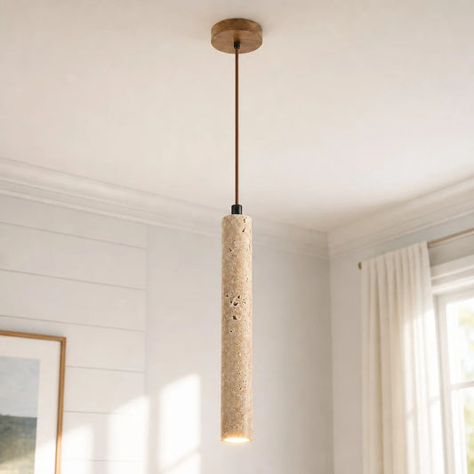Eirian Nordic Mini Cylindr Tube Travertine Pendant Light for Kitchen Island