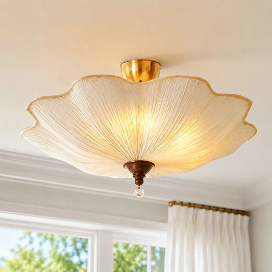Elan French Flower Shell Fabric Ceiling Light