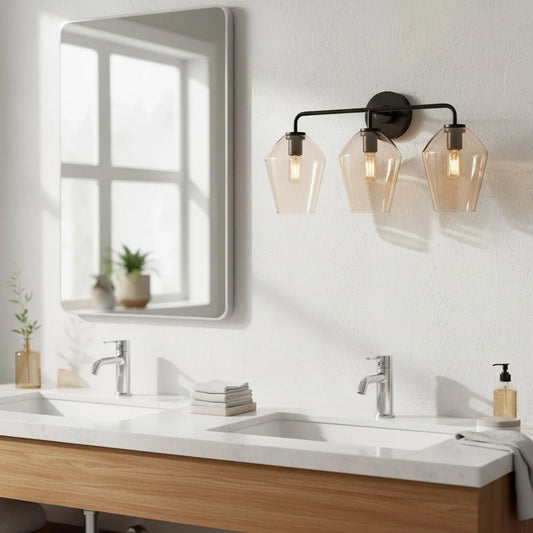 Elara Modern Glass Metal Geometric Wall Sconce