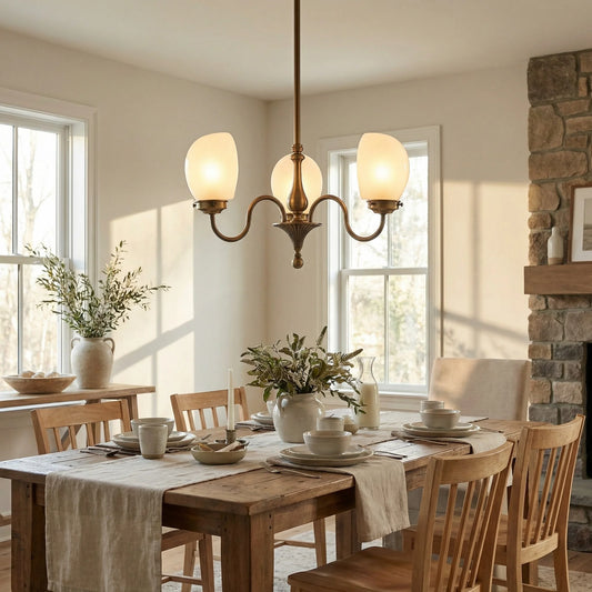 Elias Vintage Glass Oval Shade Chandelier