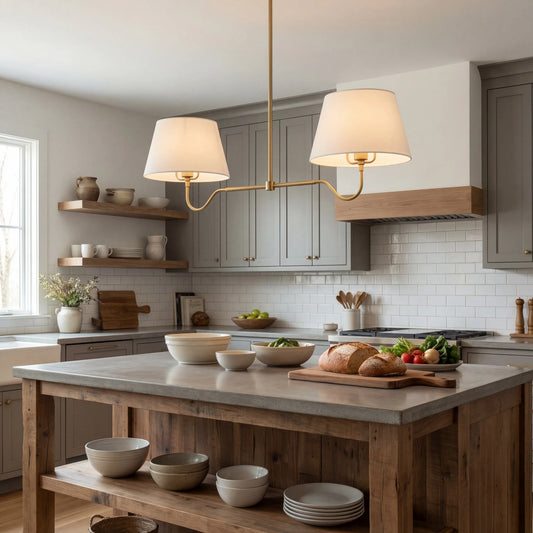 Elias Modern Fabric Metal Linear Chandelier