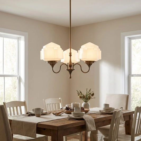 Elias Modern Metal Geometric Shade Chandelier