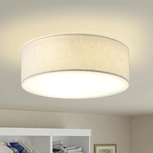 Modern Minimalist Fabric Drum Ceiling Light