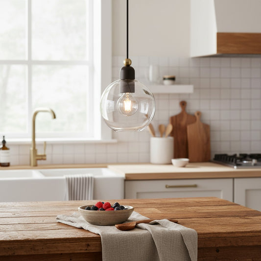 Minimalist Clear Glass Dome Pendant Light