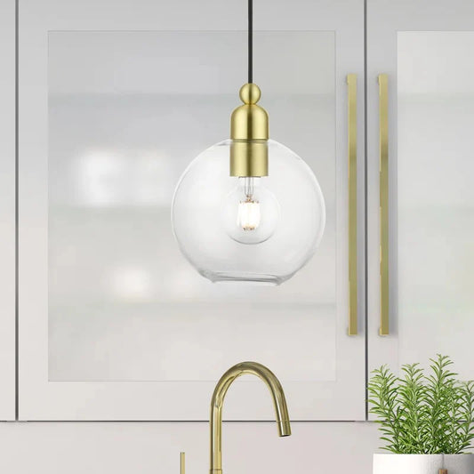 Elle Minimalist Clear Glass Dome Pendant Light