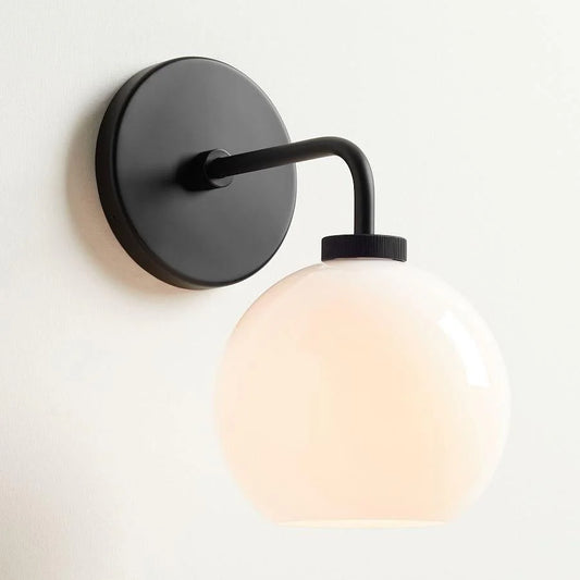 Elodie Modern Milk Glass Globe Wall Sconce