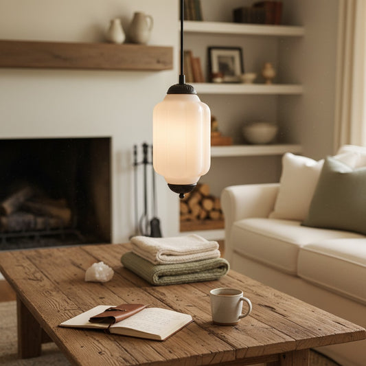 Eloise Vintage Milk Glass Pumpkin Petite Pendant Light