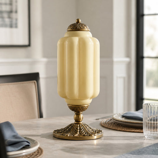 Eloise Vintage Scallop Milk Glass Table Lamp