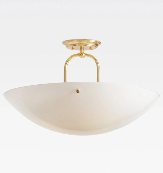 Elowyn Modern Glass Bowl Semi Flush Mount Light