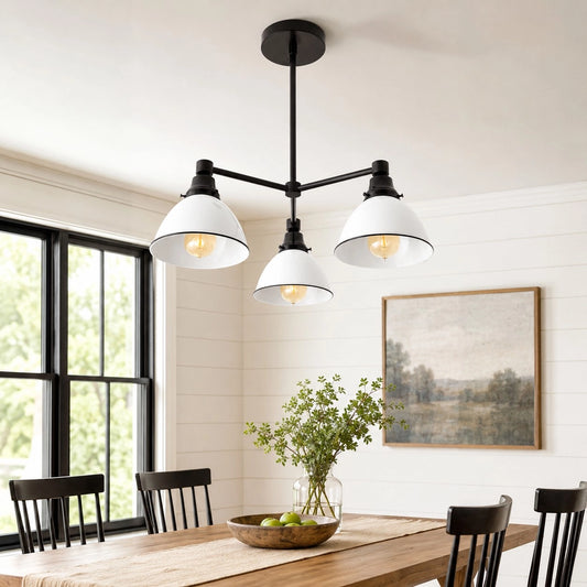 Elowyn Industrial Trumpet 3-Light Chandelier
