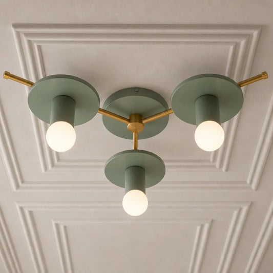 Emberlyn Modern Geometric 3-Bulb Metal Ceiling Light