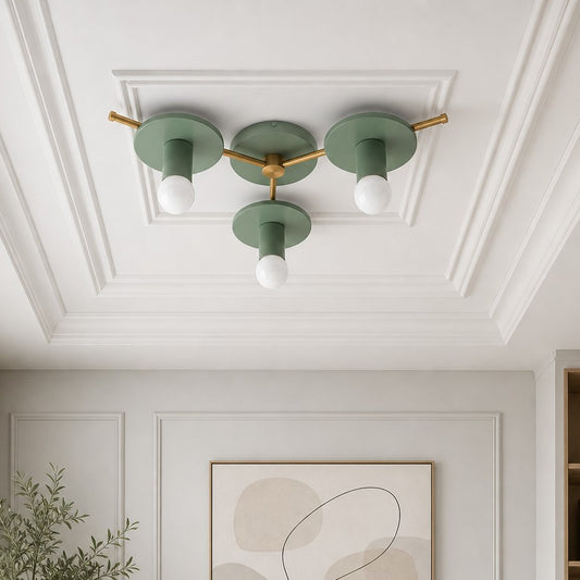Emberlyn Modern Geometric 3-Bulb Metal Ceiling Light