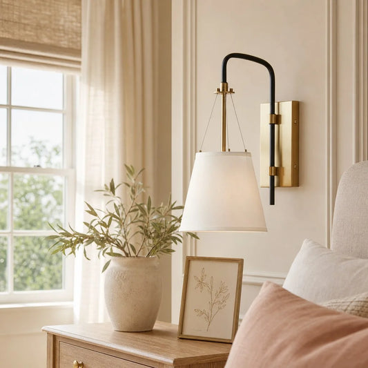 Emerson Modern Metal Linen Wall Sconce