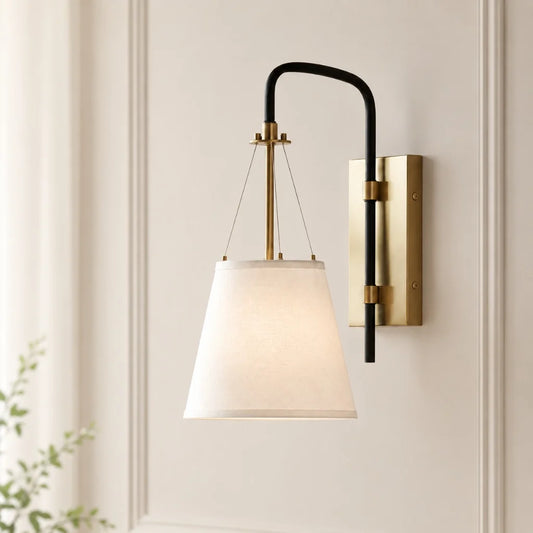 Emerson Modern Metal Linen Wall Sconce