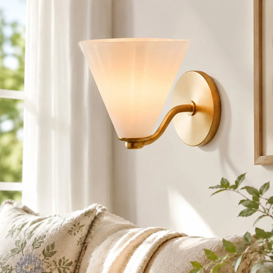 Emily Modern Rippled Glass Flared Decorative Wall Sconce
