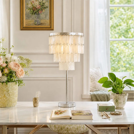 Eolande Modern Layered Capiz Shell Table Light