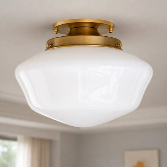 Eriao Vintage Cloud-Shaped White Glass Ceiling Light