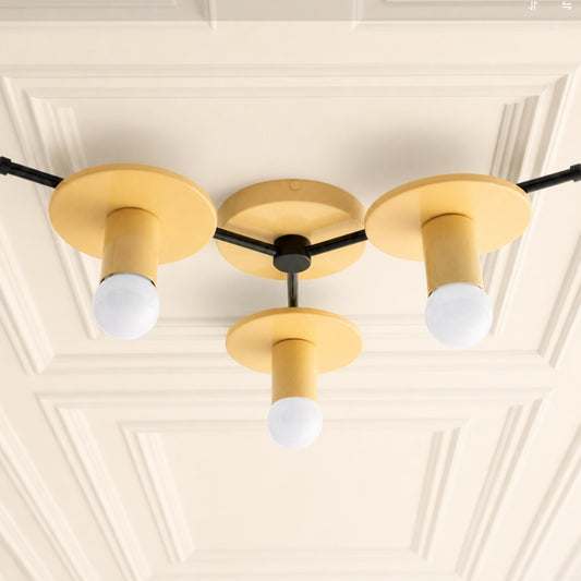 Erina Modern Colorful Multi-Use Metal 3-Bulb Ceiling Light