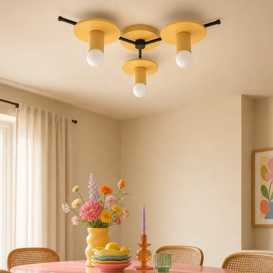 Erina Modern Colorful Multi-Use Metal 3-Bulb Ceiling Light