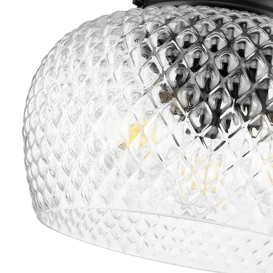 Evander Vintage Brass Cut Glass Ceiling Light