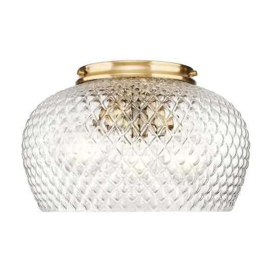 Evander Vintage Brass Cut Glass Ceiling Light