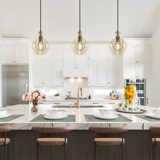 Evren Mid-century Modern Brass Pendant Light