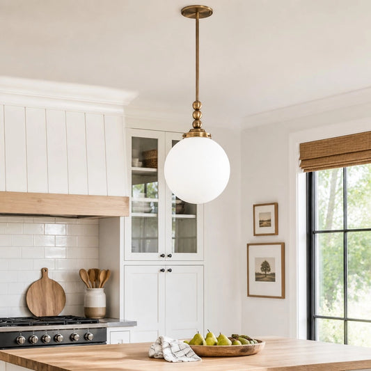 Faelan Modern Satin Glass Globe Pendant Light
