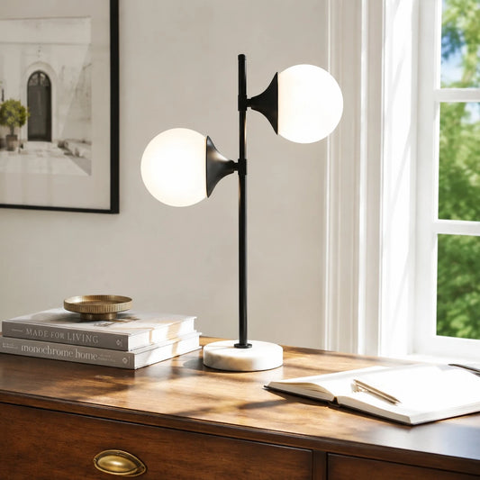 Faelis Modern Double Globe Glass Table Light