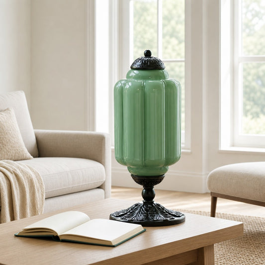 Fantino Vintage Scallop Milk Glass Table Lamp