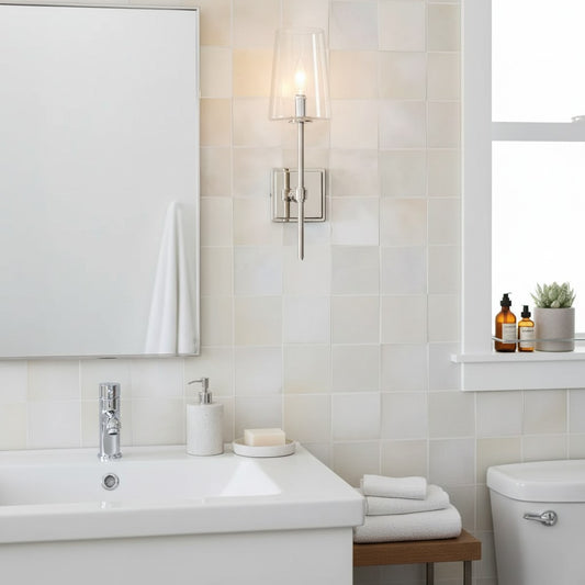 Farmhouse Clear Glass Vanity Wall Sconce