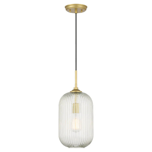 Farmhouse Ribbed Clear Glass Pendant Light