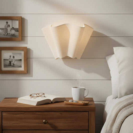 Farmhouse Ivory Linen Scalloped Sconce