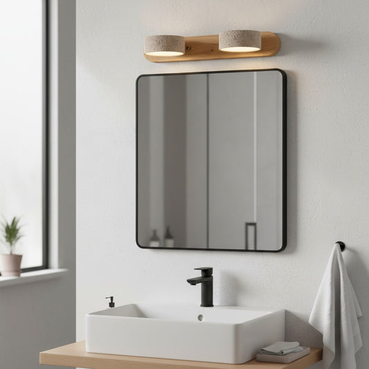 Farmhouse Rotatable 2/3/4-Light Travertine Linear Bathroom Vanity Wall Sconce