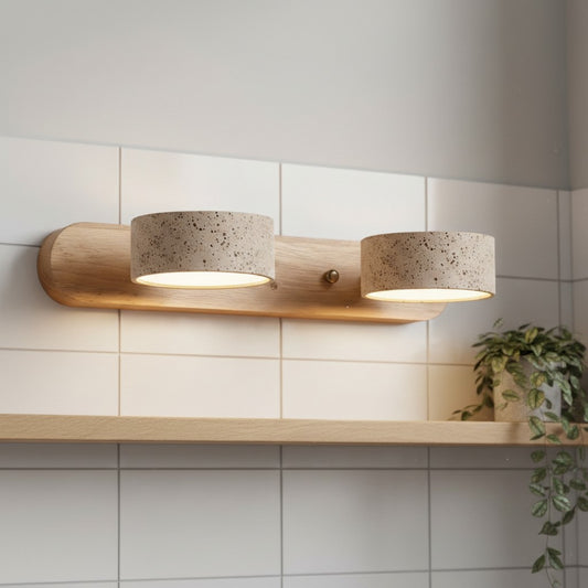 Farmhouse Rotatable 2/3/4-Light Travertine Linear Bathroom Vanity Wall Sconce