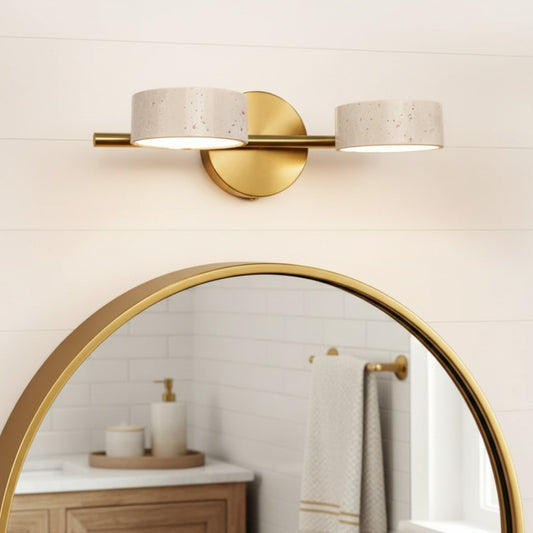 Farmhouse Rotatable 2/3-Light Travertine LED Bathroom Vanity Wall Sconce