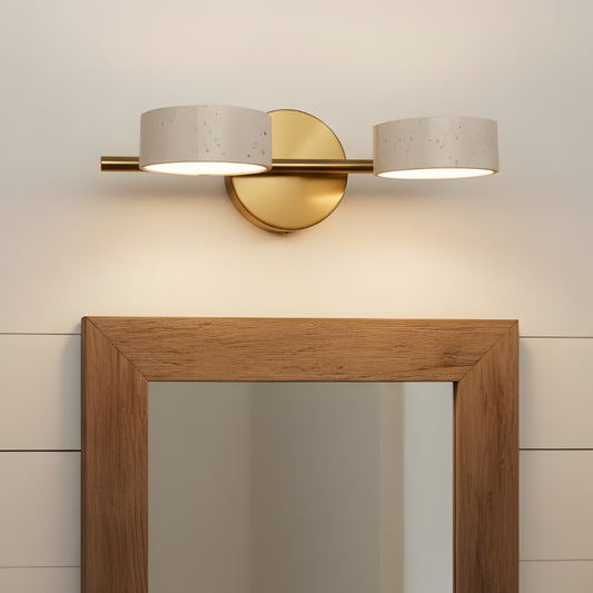 Farmhouse Rotatable 2/3-Light Travertine LED Bathroom Vanity Wall Sconce