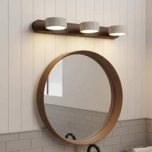 Farmhouse Rotatable 2/3/4-Light Travertine Linear Bathroom Vanity Wall Sconce