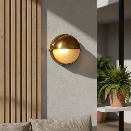Faustine Modern Outdoor Round Metal Wall Lamp