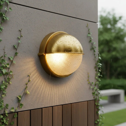 Faustine Modern Outdoor Round Metal Wall Lamp