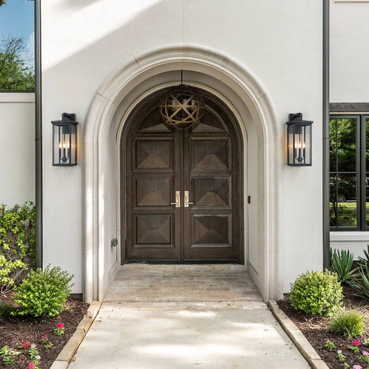 Flavio Minimalist 3-Light Large Black Outdoor Wall Light