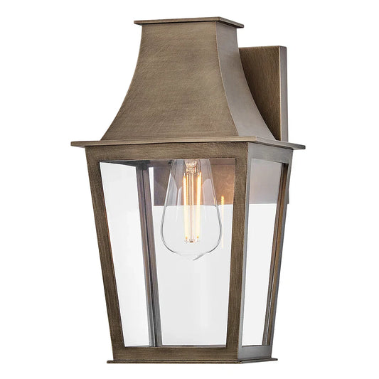 Flynn Modern Industrial Cage Glass Outdoor Wall Sconce