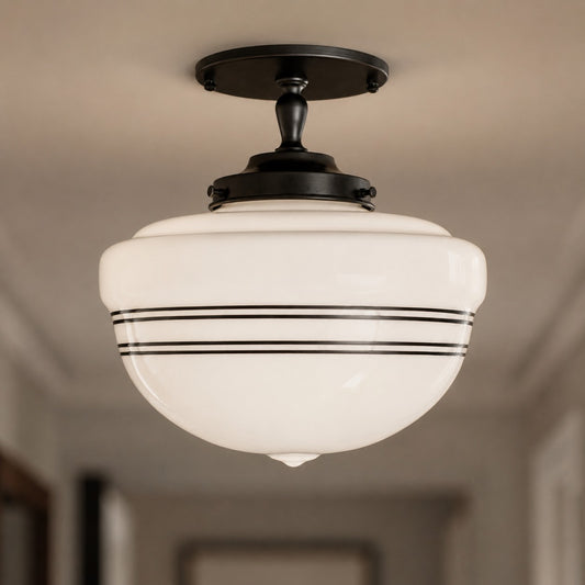 Foria French Vintage Domed Glass Ceiling Light